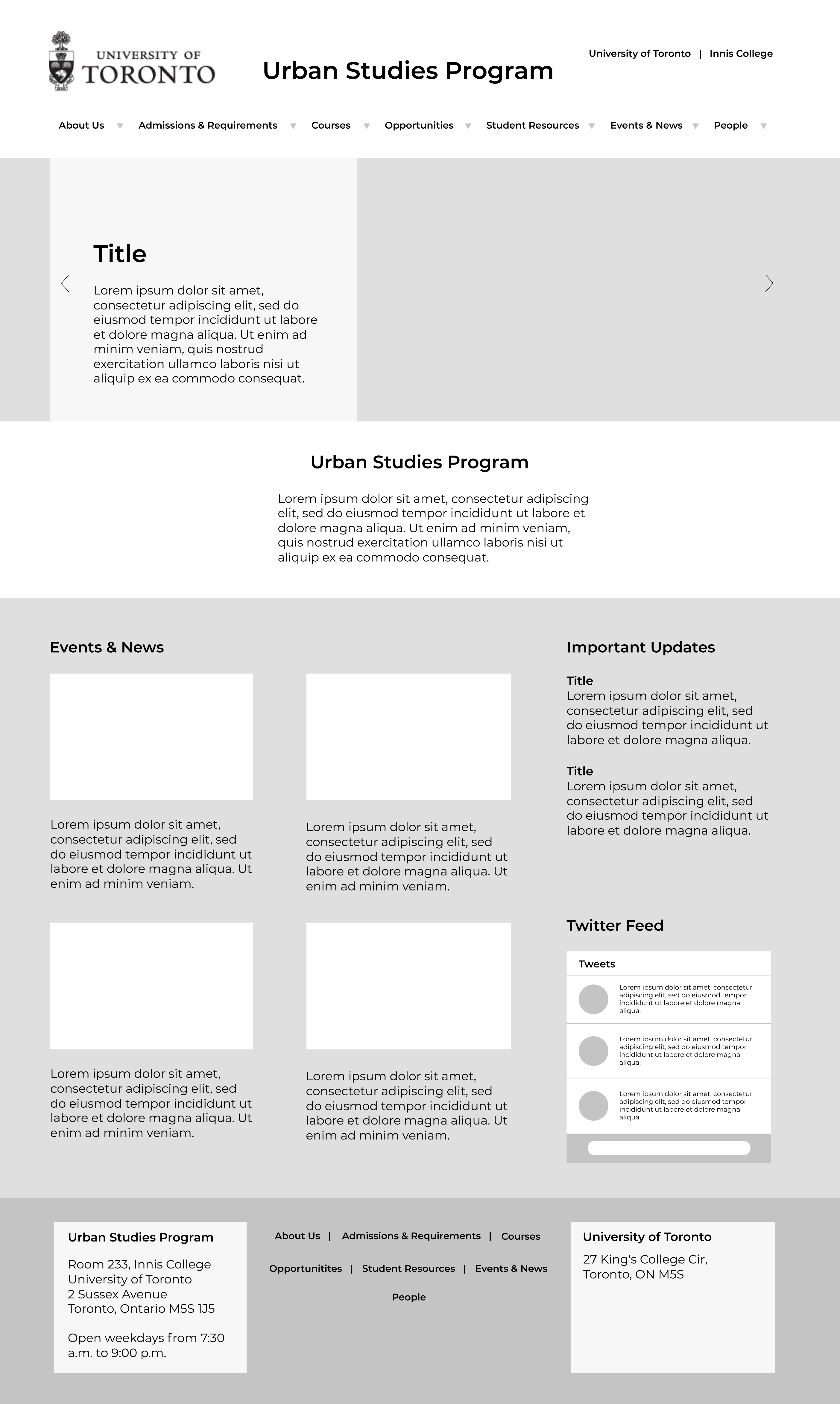 urban studies website - after redesign